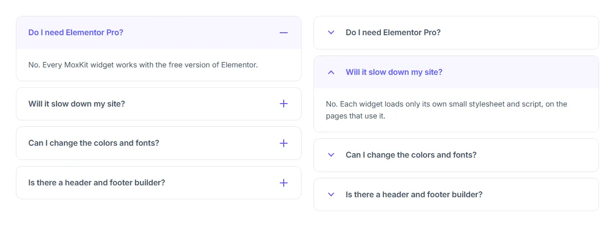 Accordion / FAQ preview