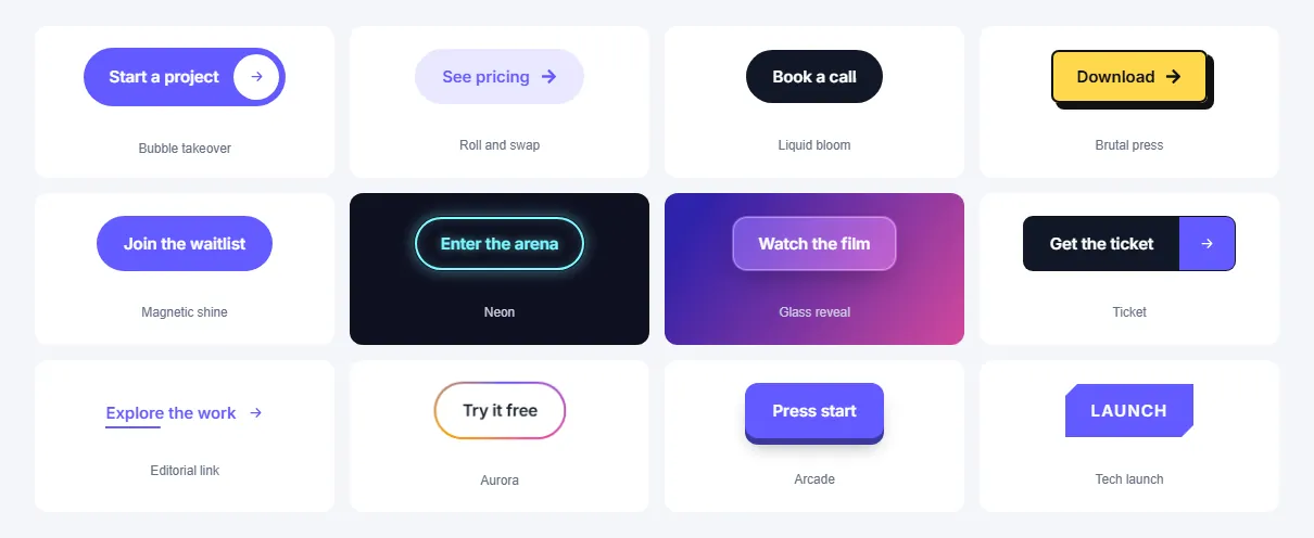 Elementor button hover effects: twelve Elementor button presets