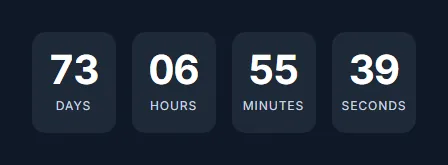 Countdown timer with dark boxes
