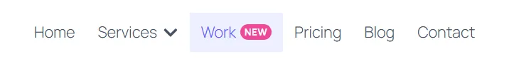Elementor menu background pointer hover effect