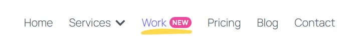 Elementor menu brush pointer hover effect