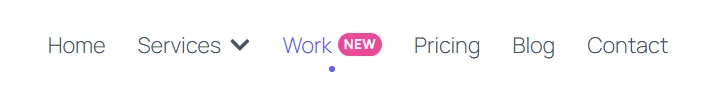 Elementor menu dot pointer hover effect