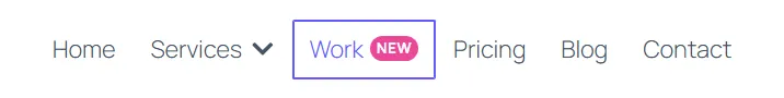 Elementor menu frame pointer hover effect