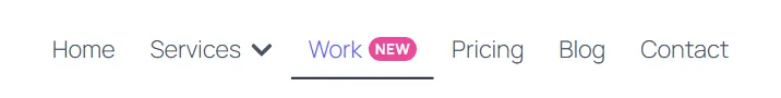 Elementor menu glide line pointer hover effect