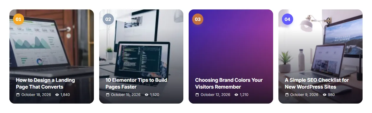 Popular posts image overlay layout