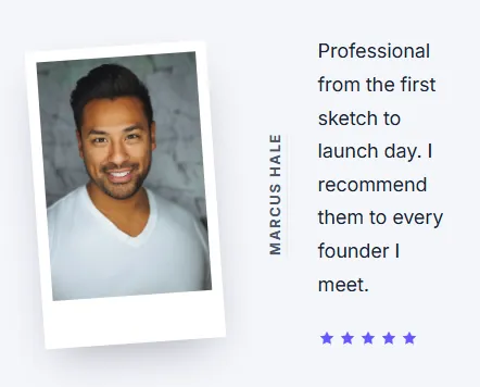 Elementor testimonial card designs: Polaroid