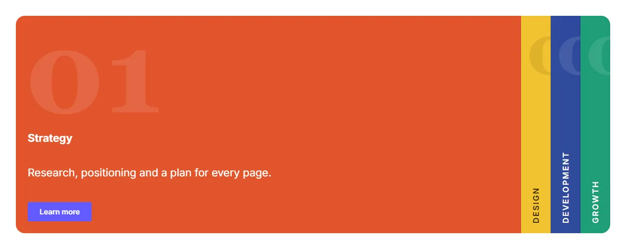 Vertical accordion color block design